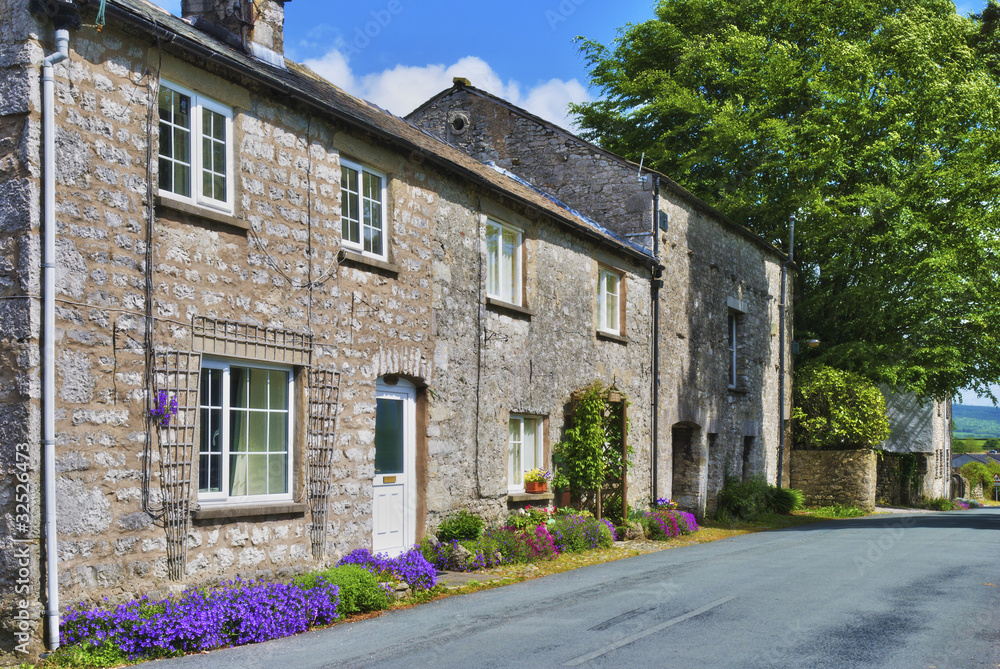 Row of stone cottages