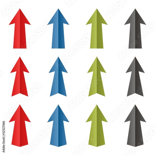 Set of vector color arrows