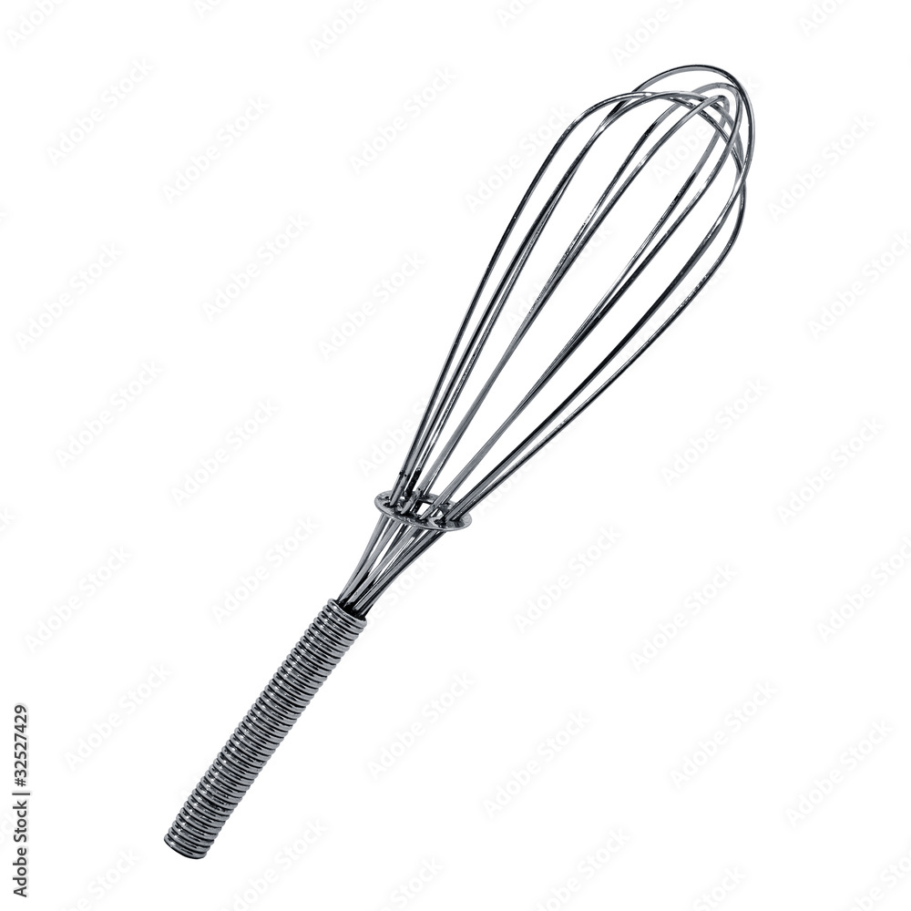 Kitchen metal whisk isolated on white with a Clipping Path. Kitchen metal whisk isolated on white with a Clipping Path.
