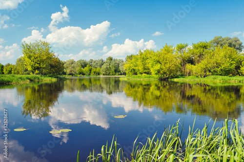 Flood waters of Narew river, Poland. Beautiful wallpaper. #32528677
