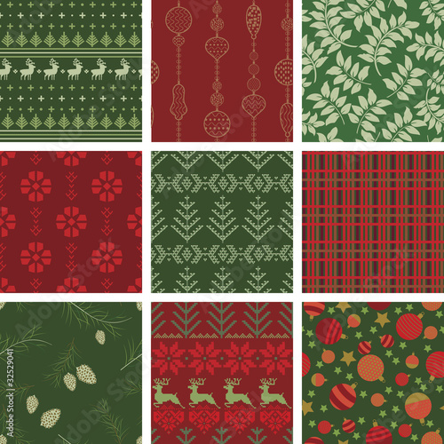 Seamless Christmas Pattern Tile Collection