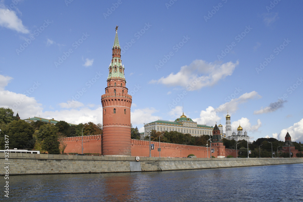 Moscow, Russia, the Kremlin - a landscape from the river