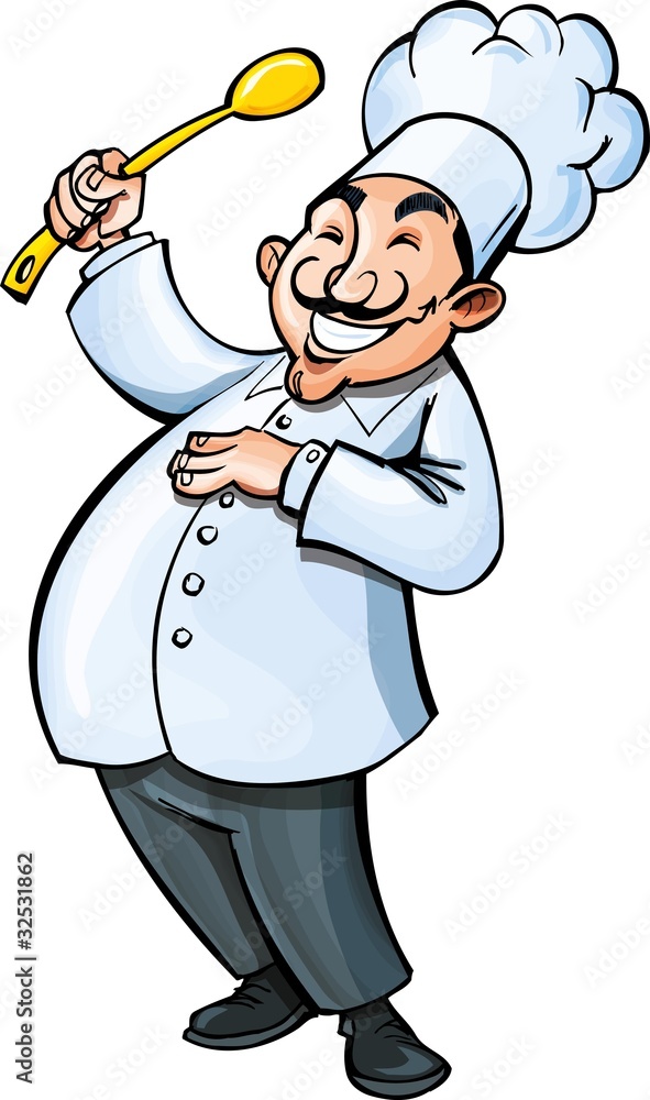 Cartoon chef with a ladle Cartoon chef with a ladle