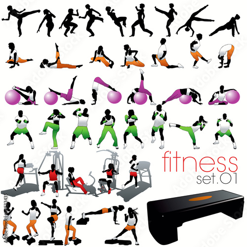 Fitness silhouettes set