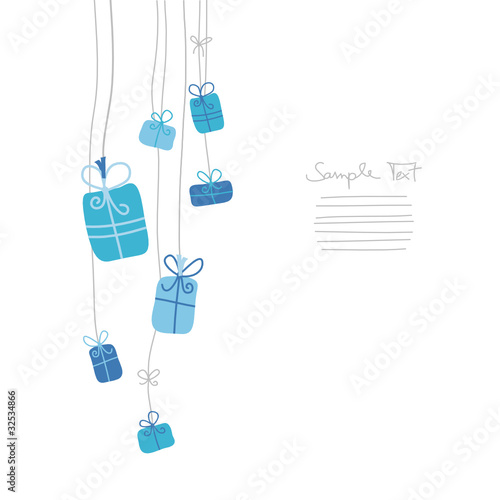 Birthday Card Hanging Gifts Blue