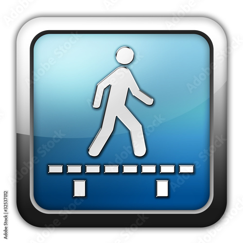 Glossy Square Icon "Walk On Boardwalk"