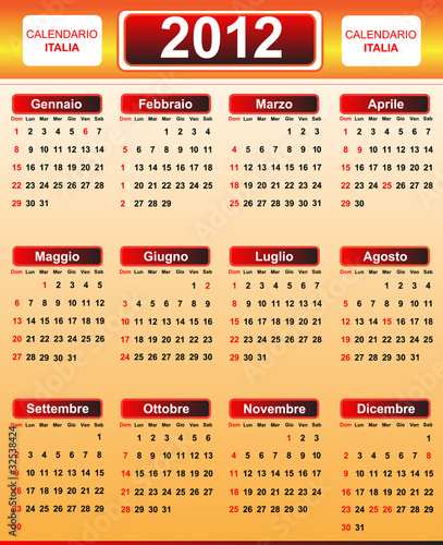 Calendario italiano 2012