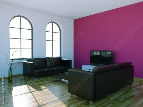 Quadro su tela Interiordesign Wohnzimmer pink