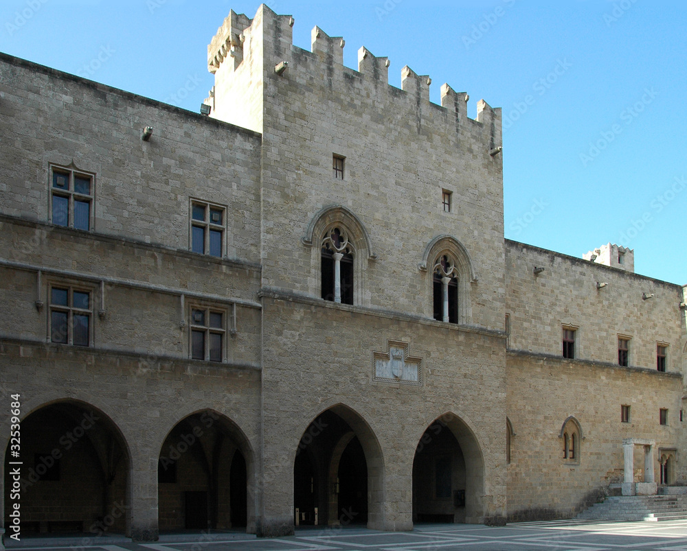 Palais des Grands Maîtres à Rhodes - Cour intérieure