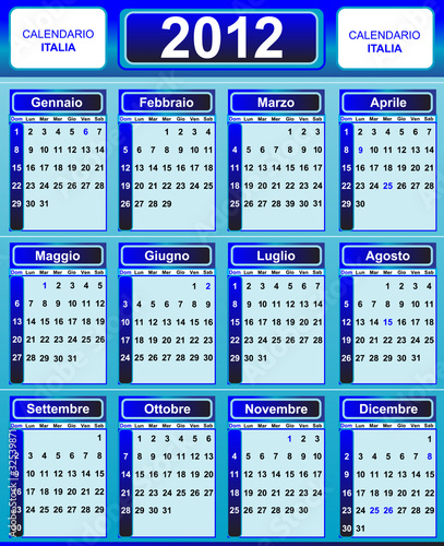 Calendario italiano 2012