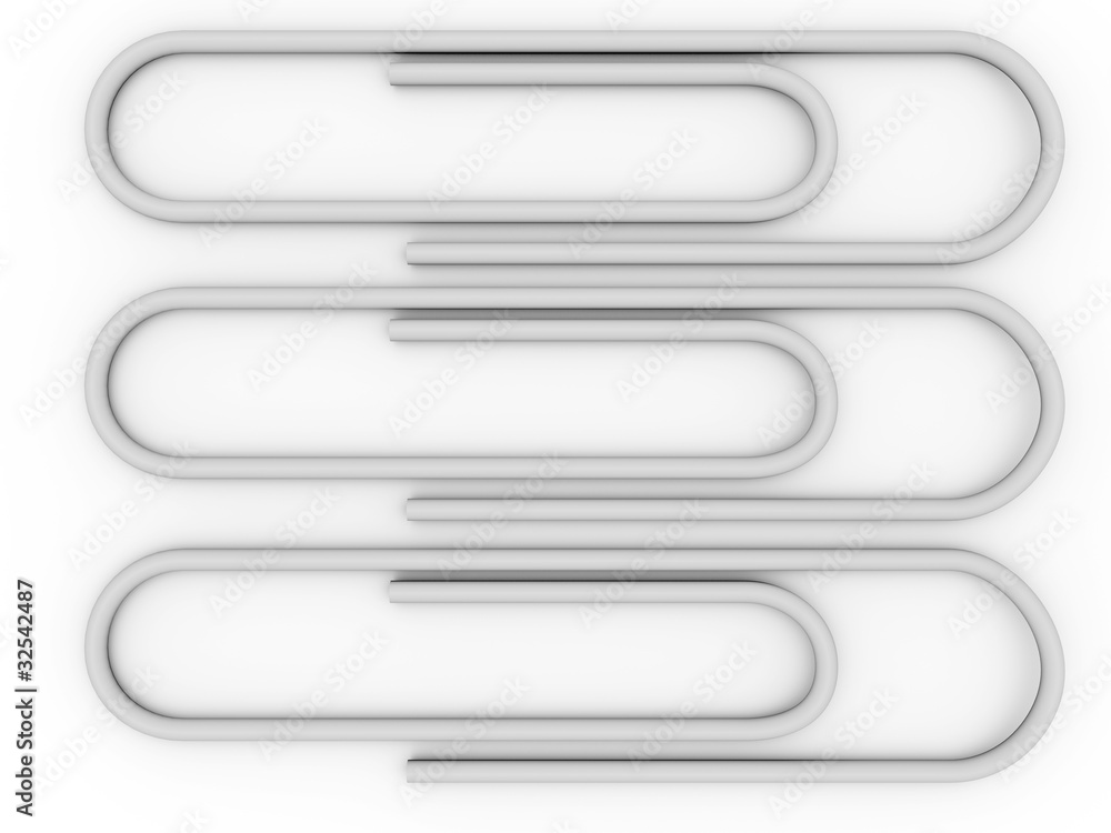 Paper clips in white Paper clips in white