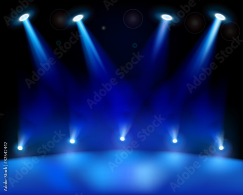 Stage lights. Vector illustration.