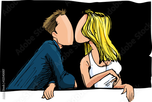 Couple in love kissing