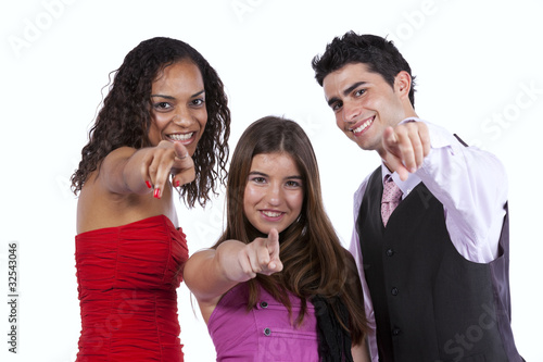 Three happy young friends