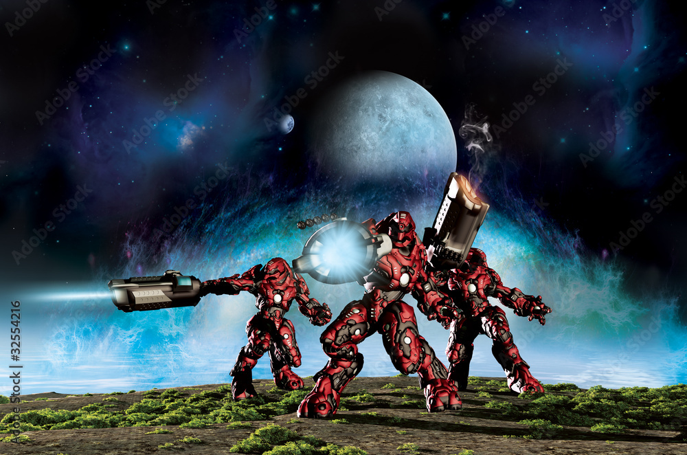 Fototapeta premium World warriors at war