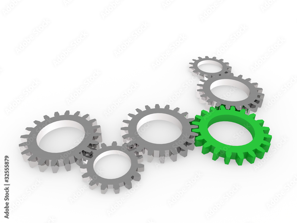 3d gear green steel chrom 3d gear green steel chrom