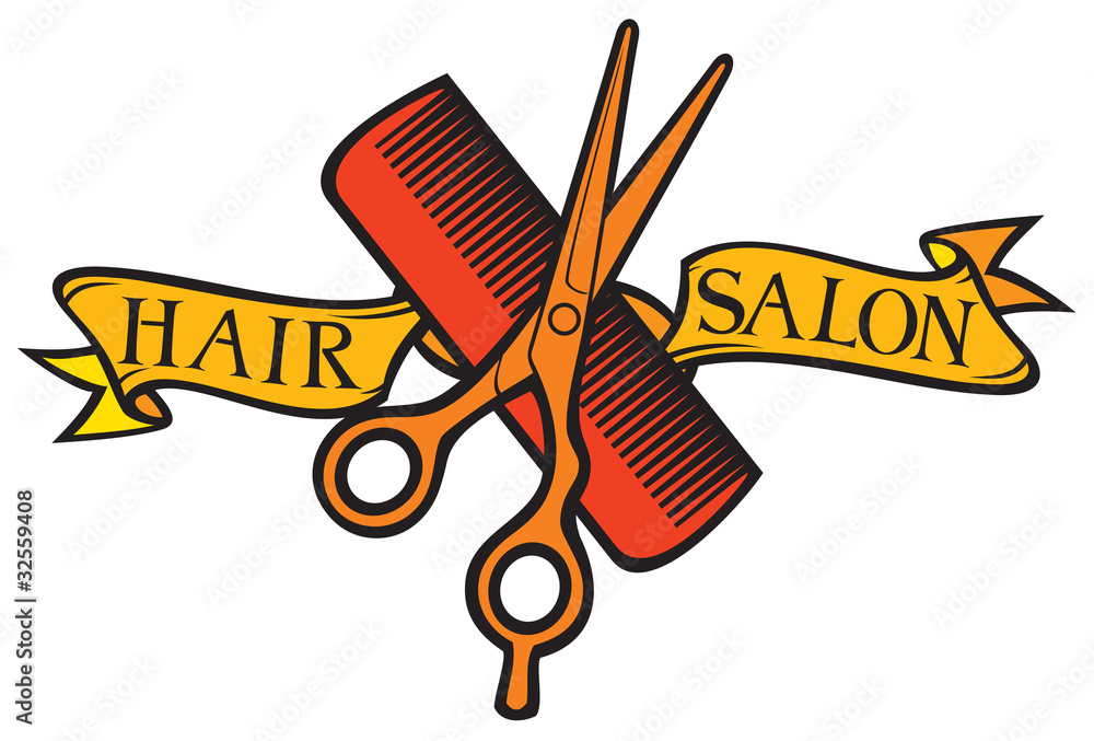 Hair Salon design (haircut or hair salon symbol) Stock Vector | Adobe Stock