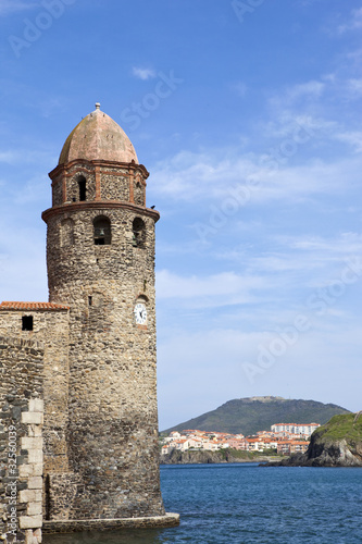 Phare, Collioure, mer méditerranée, port, village, monument