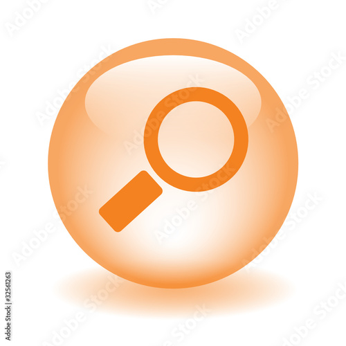 SEARCH Web Button (find online internet magnifying glass orange)