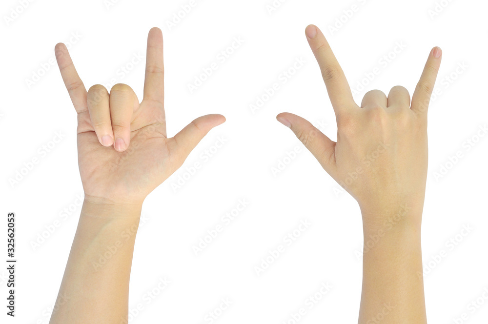 love hand sign of woman isolated on white background love hand sign of woman isolated on white background