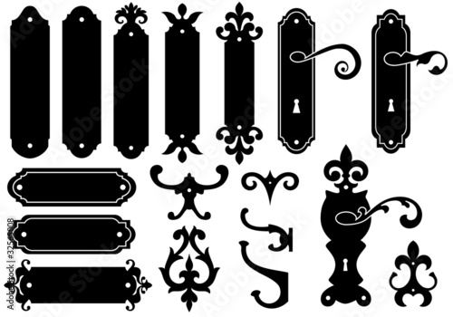 door and wall accessories, vector