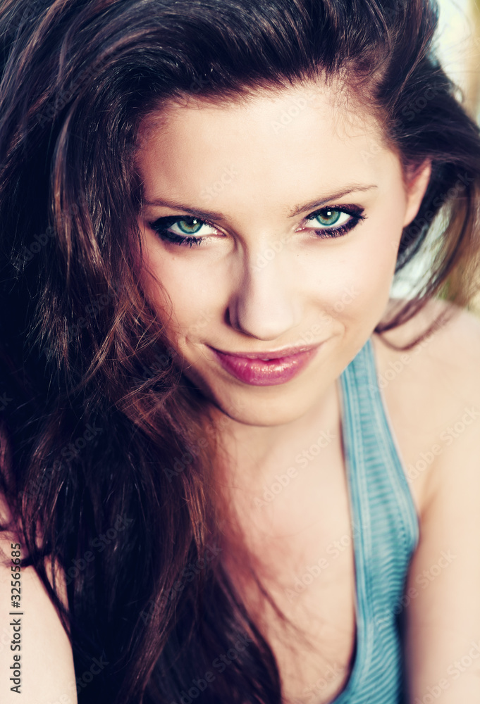 Obraz premium beautiful young woman portrait with long hair