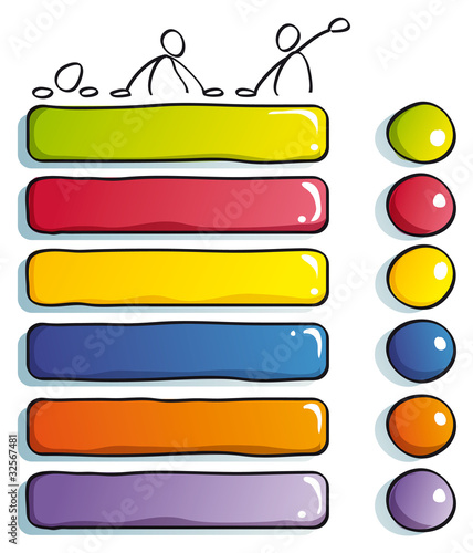 Funny color Buttons, frames and arrows