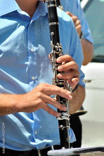 Schilderij op canvas Suonatore di clarinetto