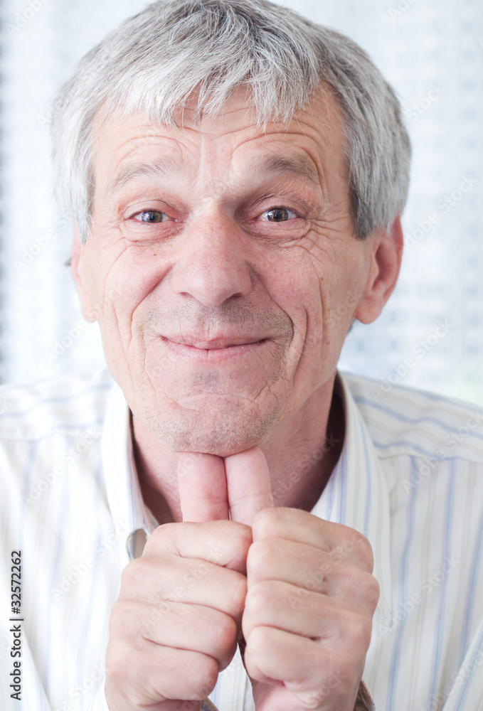 Closeup image of a happy aged man Closeup image of a happy aged man