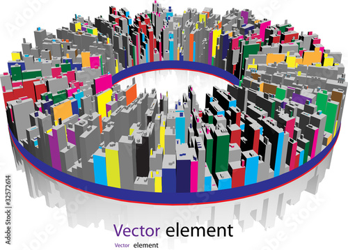 Round city. Vector format