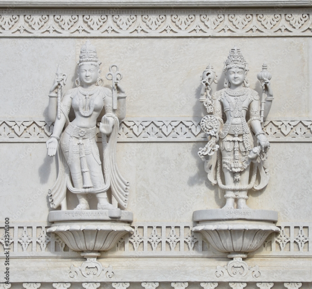 Ornate Hindu Carvings at Swaminarayan Mandir
