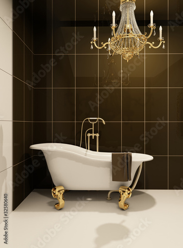 Luxury bath in bathroom photo