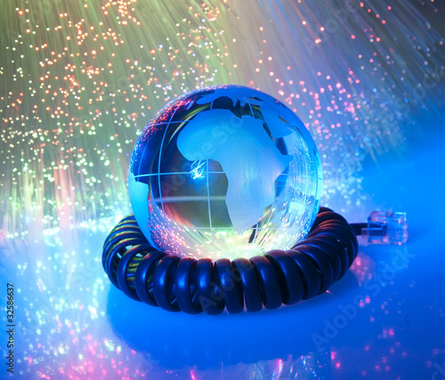 Abstract Internet technology fiber optic background
