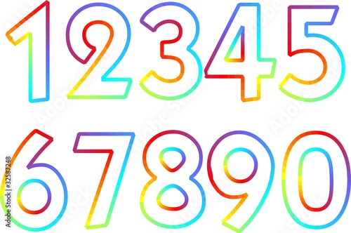 Cifre arcobaleno - Rainbow-coloured numbers