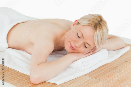 Young beautiful female relaxing in a spa centre