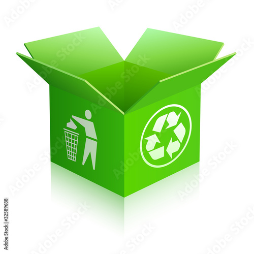 Open recycle empty box