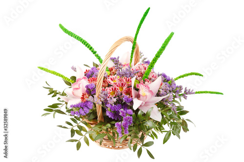 beautiful flowers in the basket