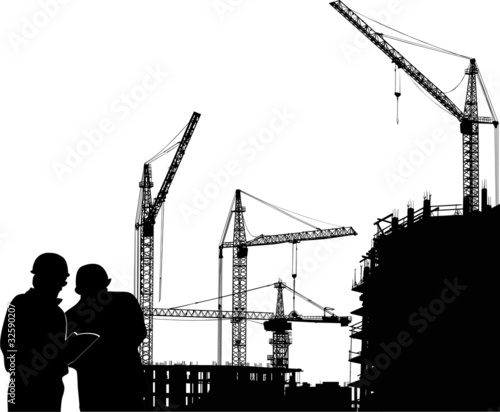 two engineers near building