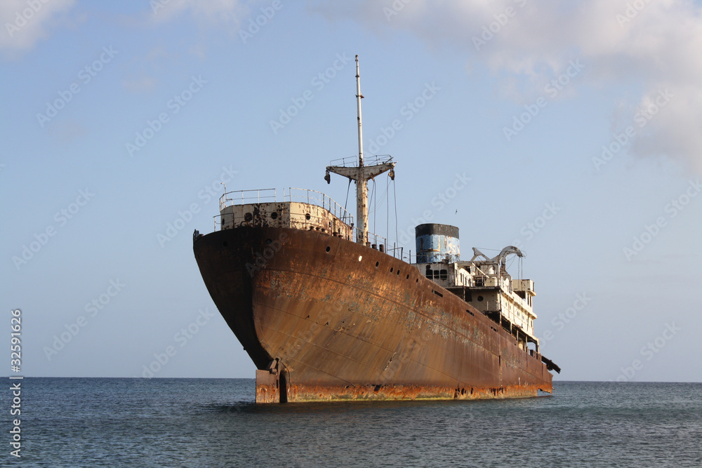 Old Wreck in the Port of Arrecife Old Wreck in the Port of Arrecife