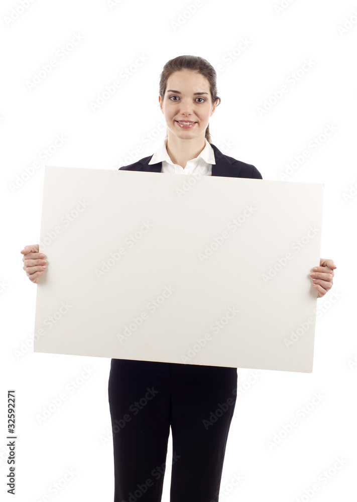 Business Woman with Sign Business Woman with Sign