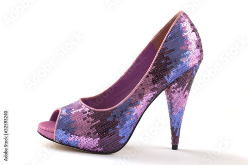 Glitter high heel stilettos shoe