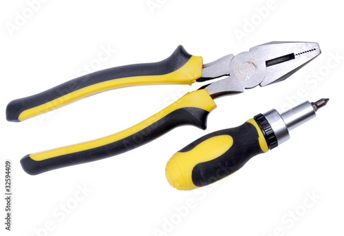 Pliers and screwdriver