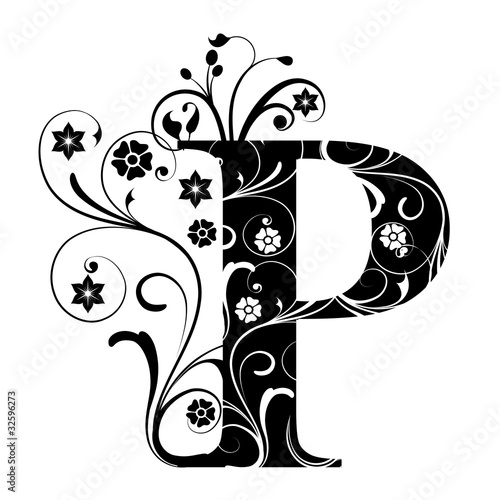 Verzierter Buchstabe P