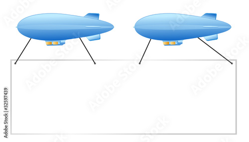 blue pair of sign blimps put your ad here