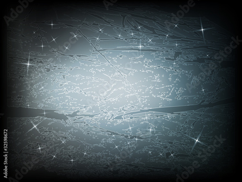 Ice textured dark blue background.