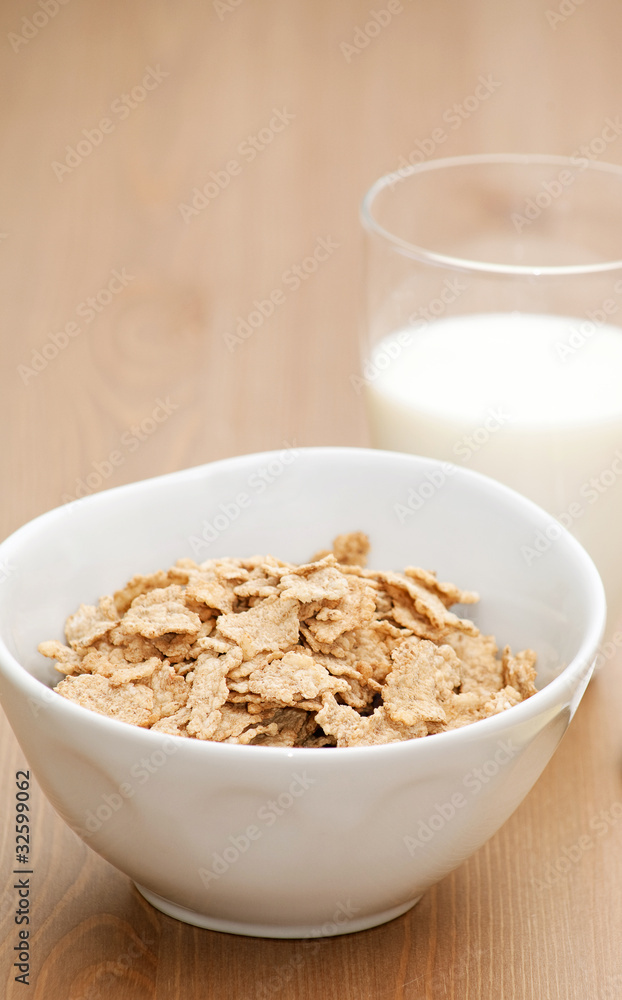 breakfast cereal and glass of milk breakfast cereal and glass of milk