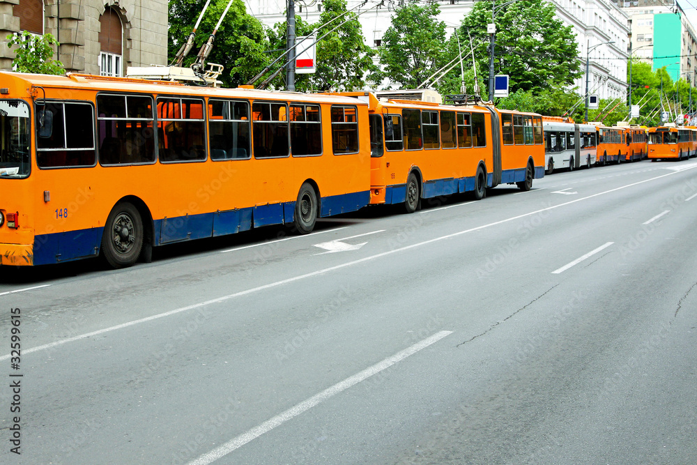 Trolleybus standstill