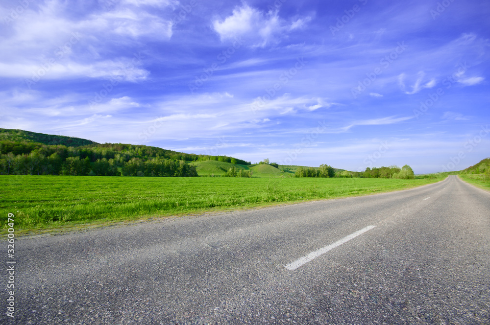 Spring sunny day landscape