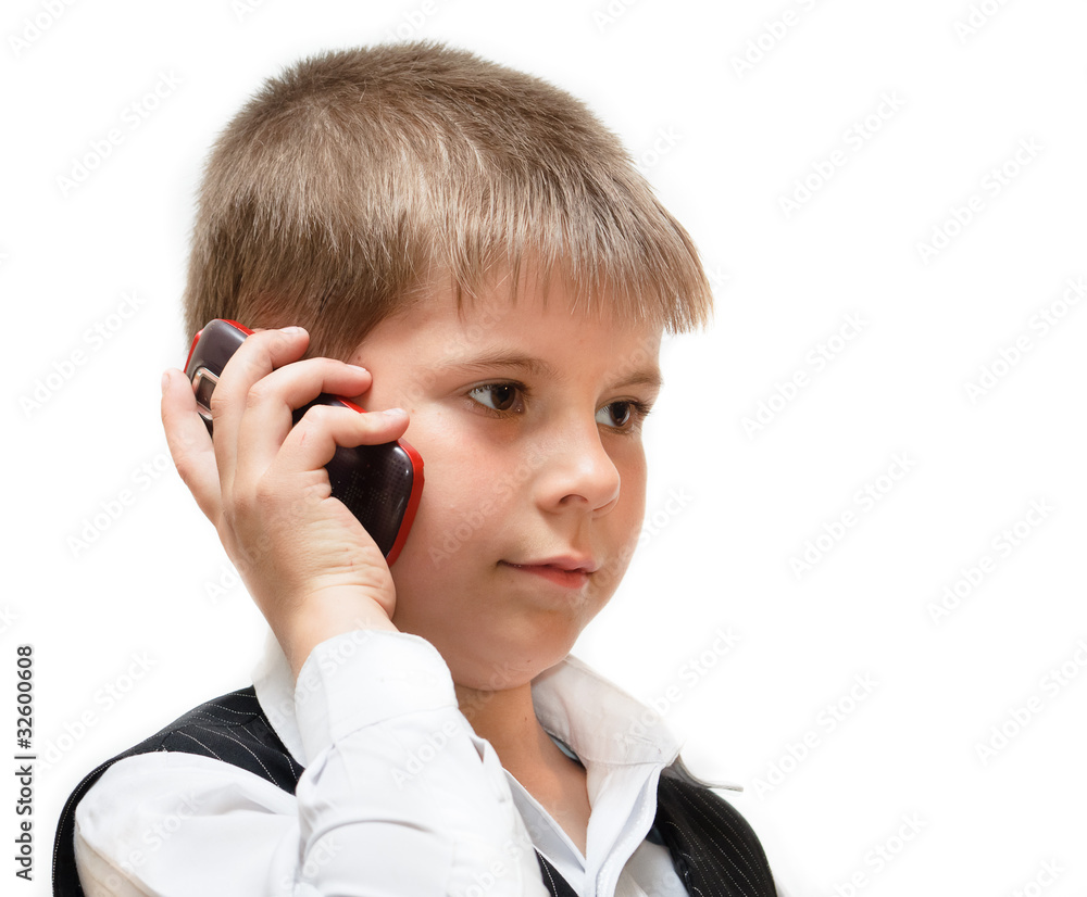 A boy with a cell phone A boy with a cell phone