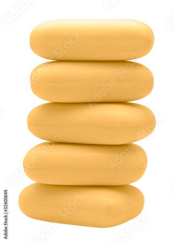 Stack of yellow soap bricks